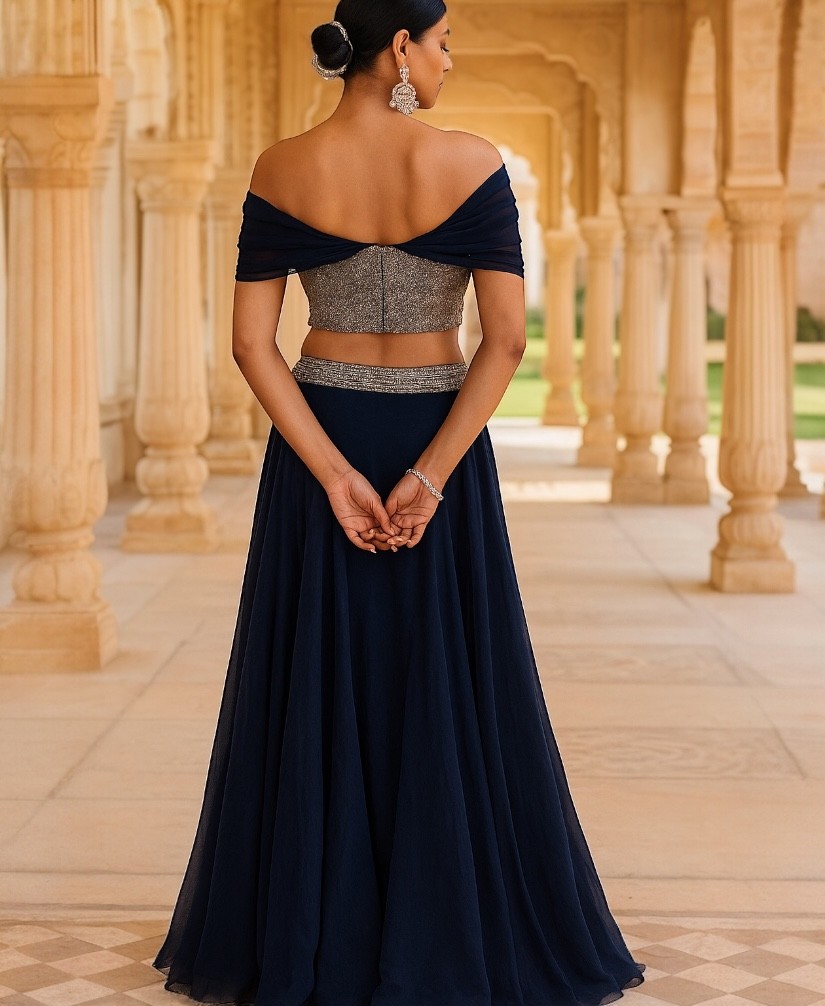 LE002 Blue Lehenga 04